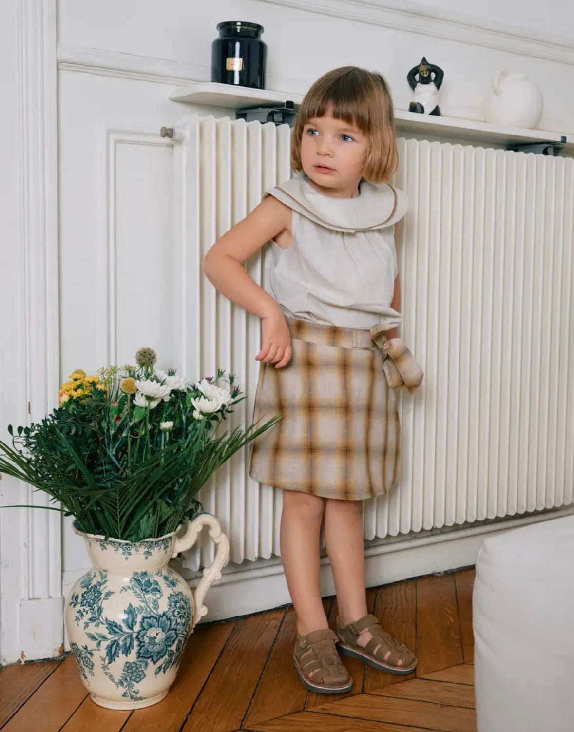 【ご予約終了】Maison Marelle|Skirt & short PLEYEL tartan honey & brown