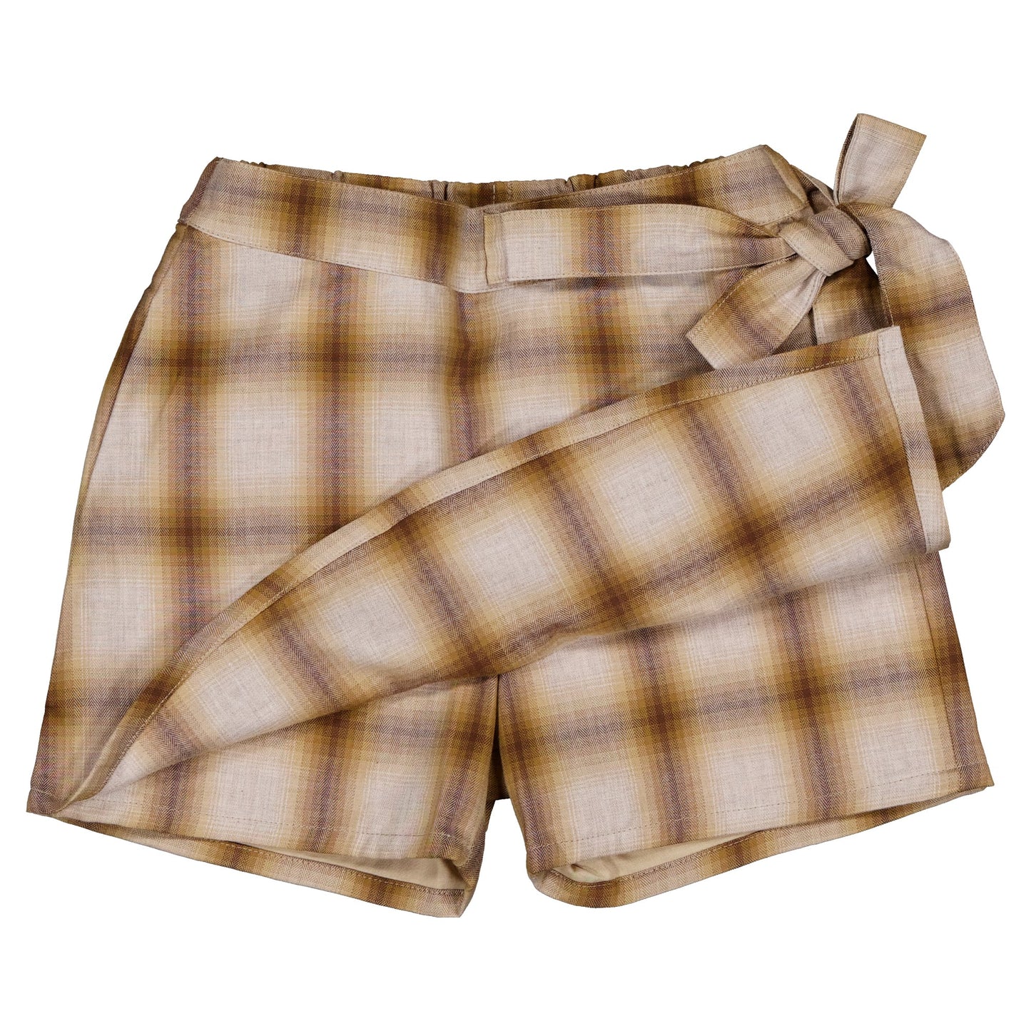 【ご予約終了】Maison Marelle|Skirt & short PLEYEL tartan honey & brown