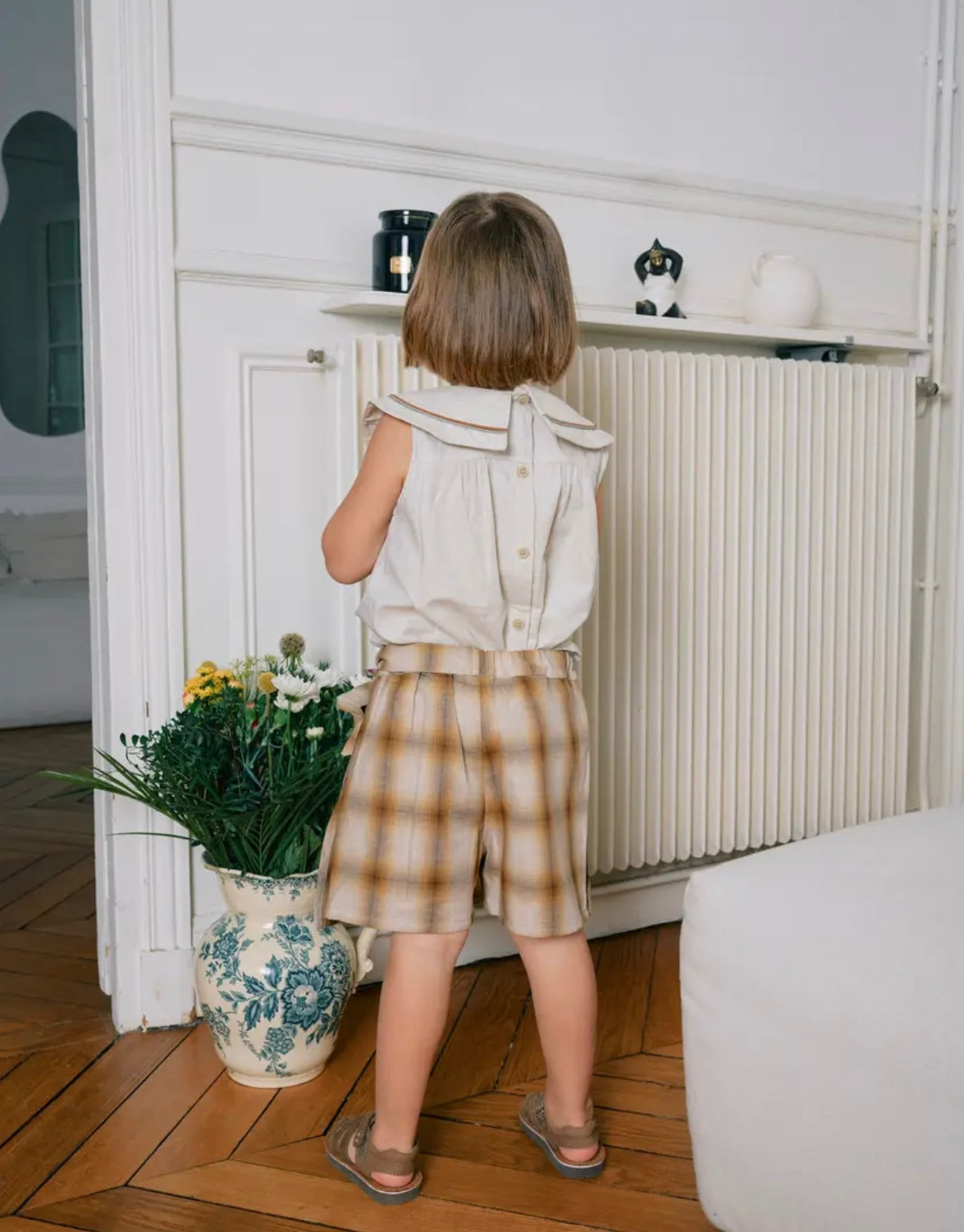 【ご予約終了】Maison Marelle|Skirt & short PLEYEL tartan honey & brown