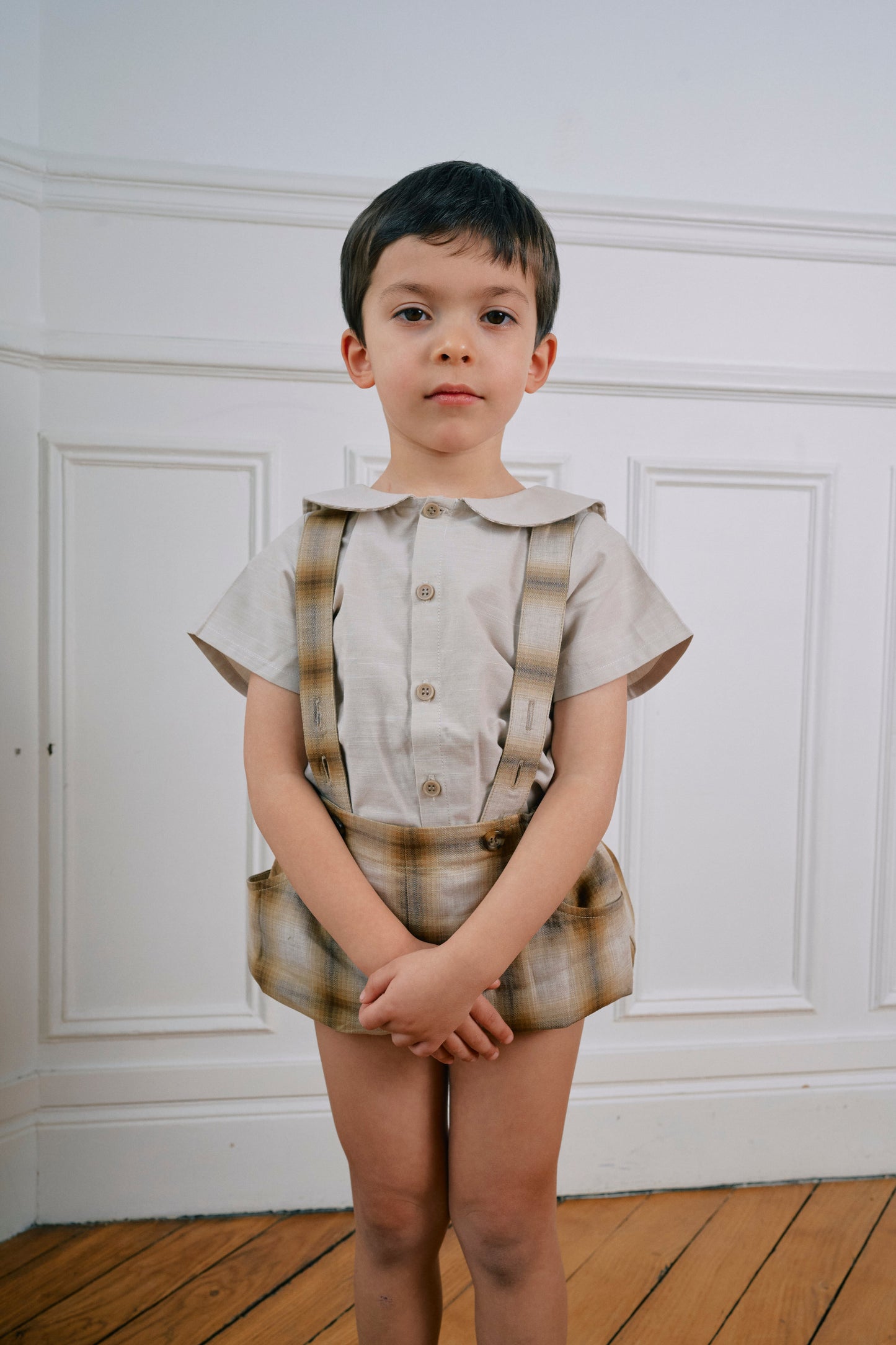 【ご予約終了】Maison Marelle|Bloomer straps TERNES - tartan honey & brown