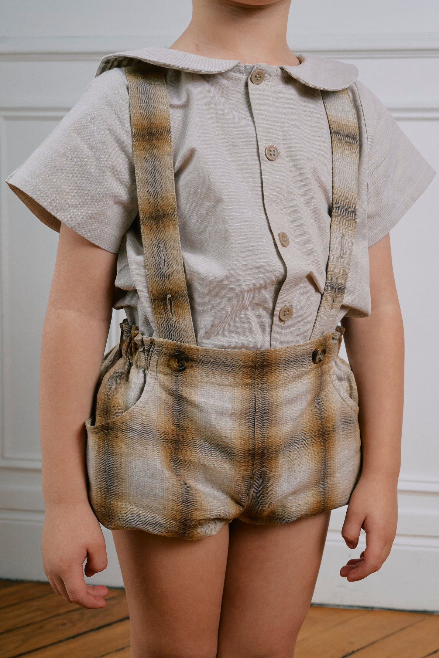 【ご予約終了】Maison Marelle|Bloomer straps TERNES - tartan honey & brown