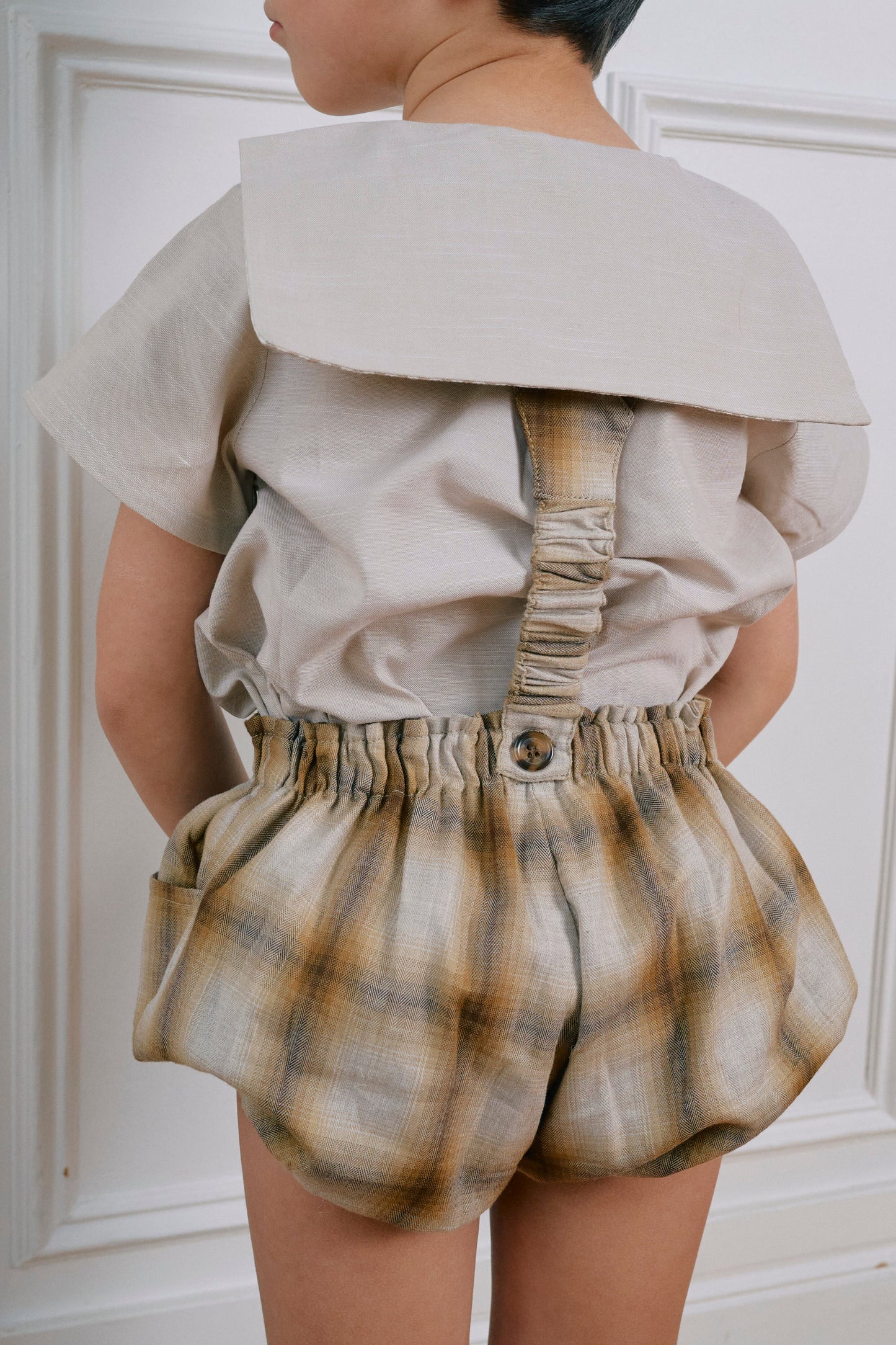 【ご予約終了】Maison Marelle|Bloomer straps TERNES - tartan honey & brown