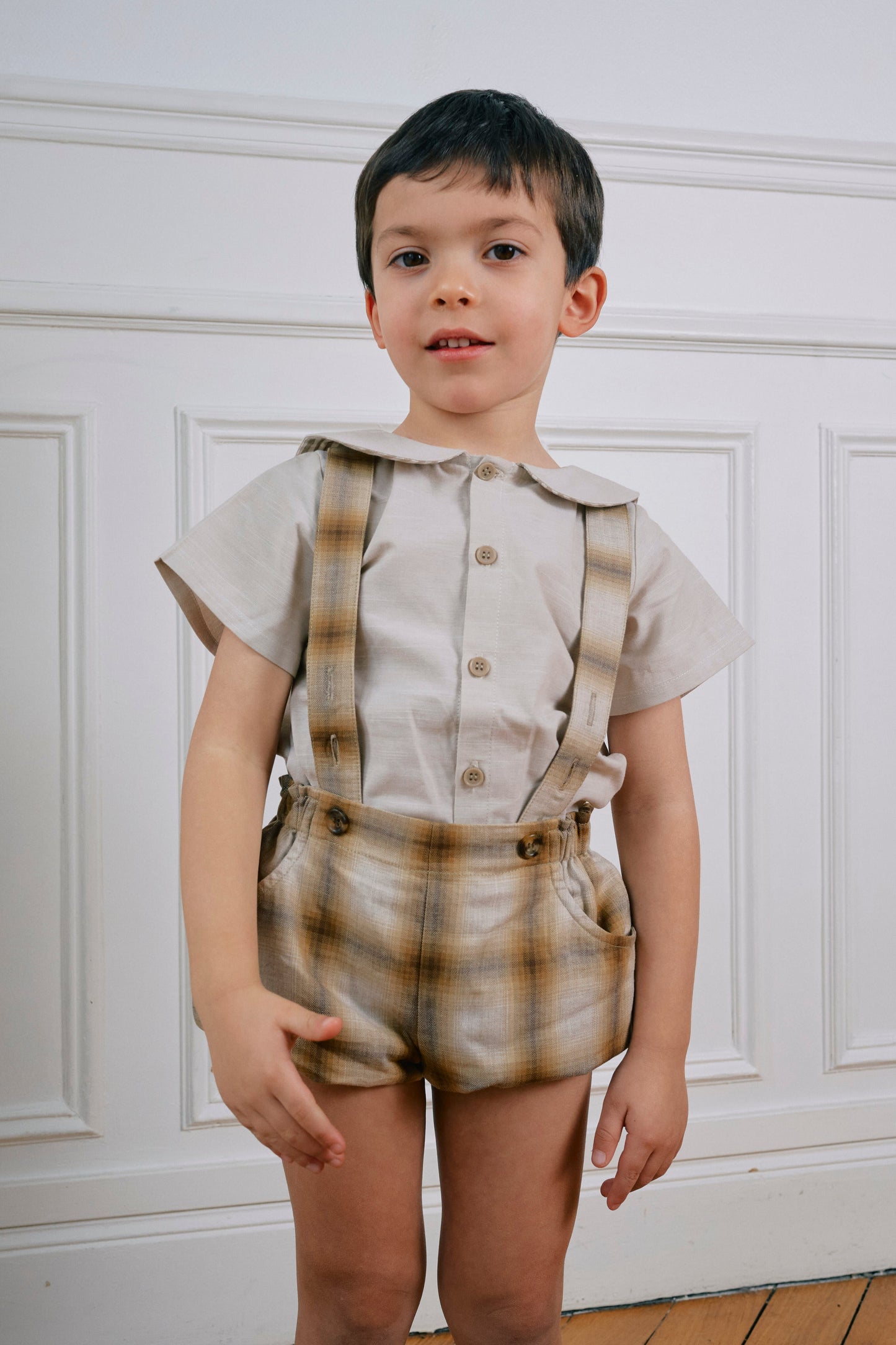 【ご予約終了】Maison Marelle|Bloomer straps TERNES - tartan honey & brown