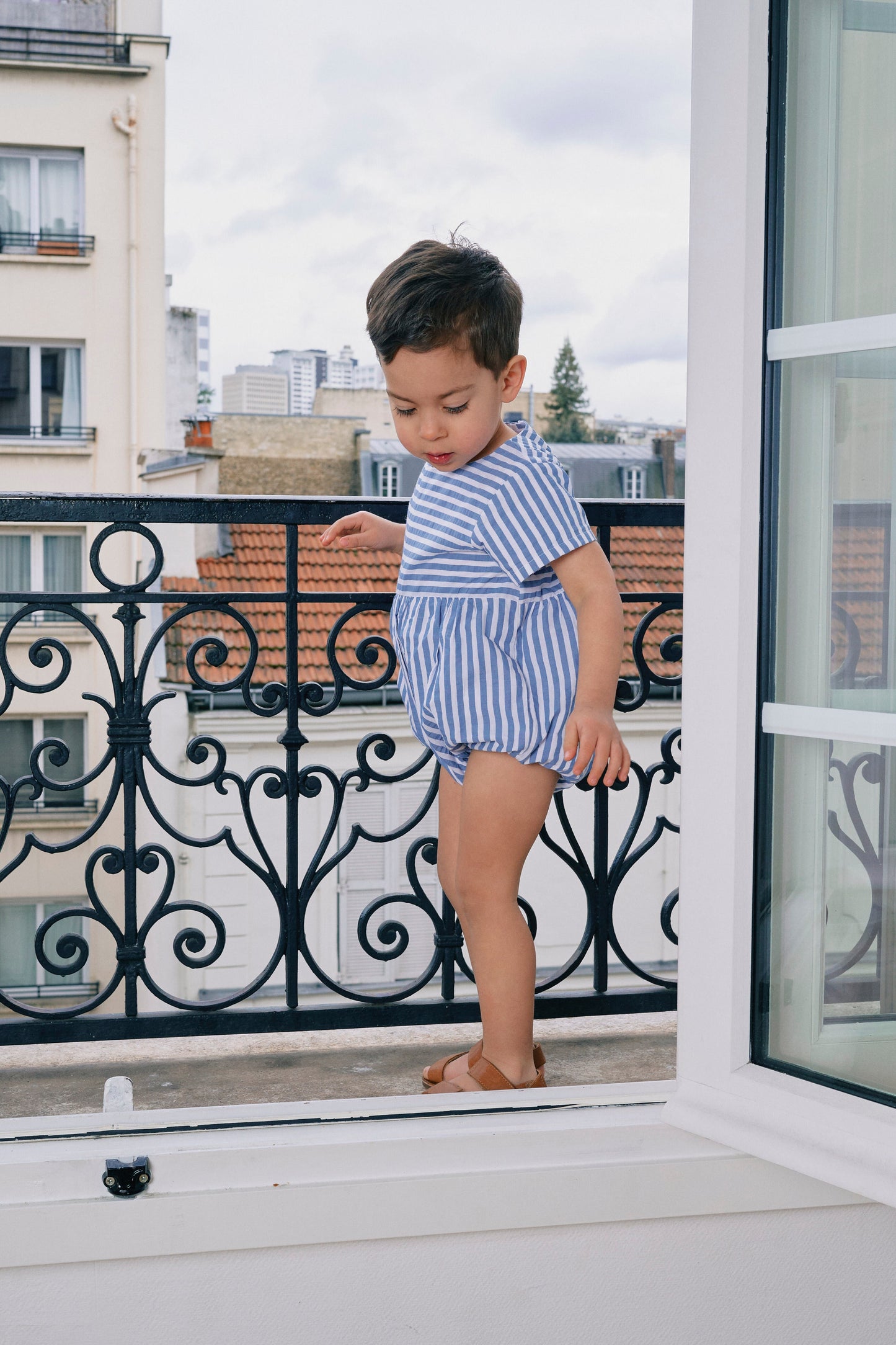 【ご予約終了】Maison Marelle|Romper BOURSE - blue striped
