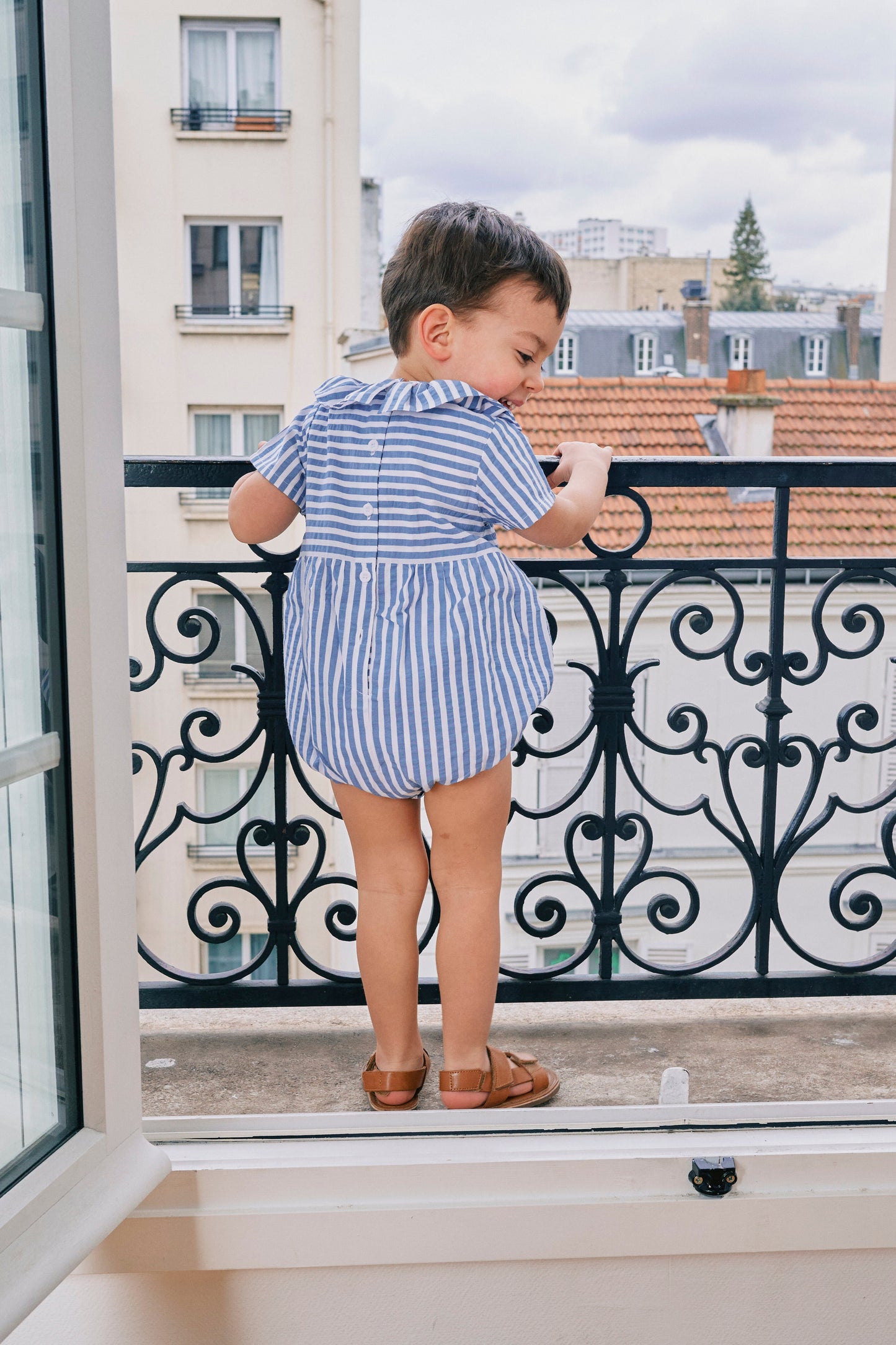 【ご予約終了】Maison Marelle|Romper DUPLEIX - blue striped
