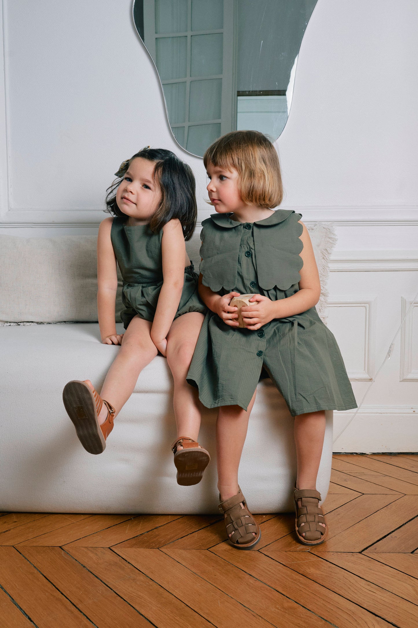 【ご予約終了】Maison Marelle|Romper MARAIS green seersucker