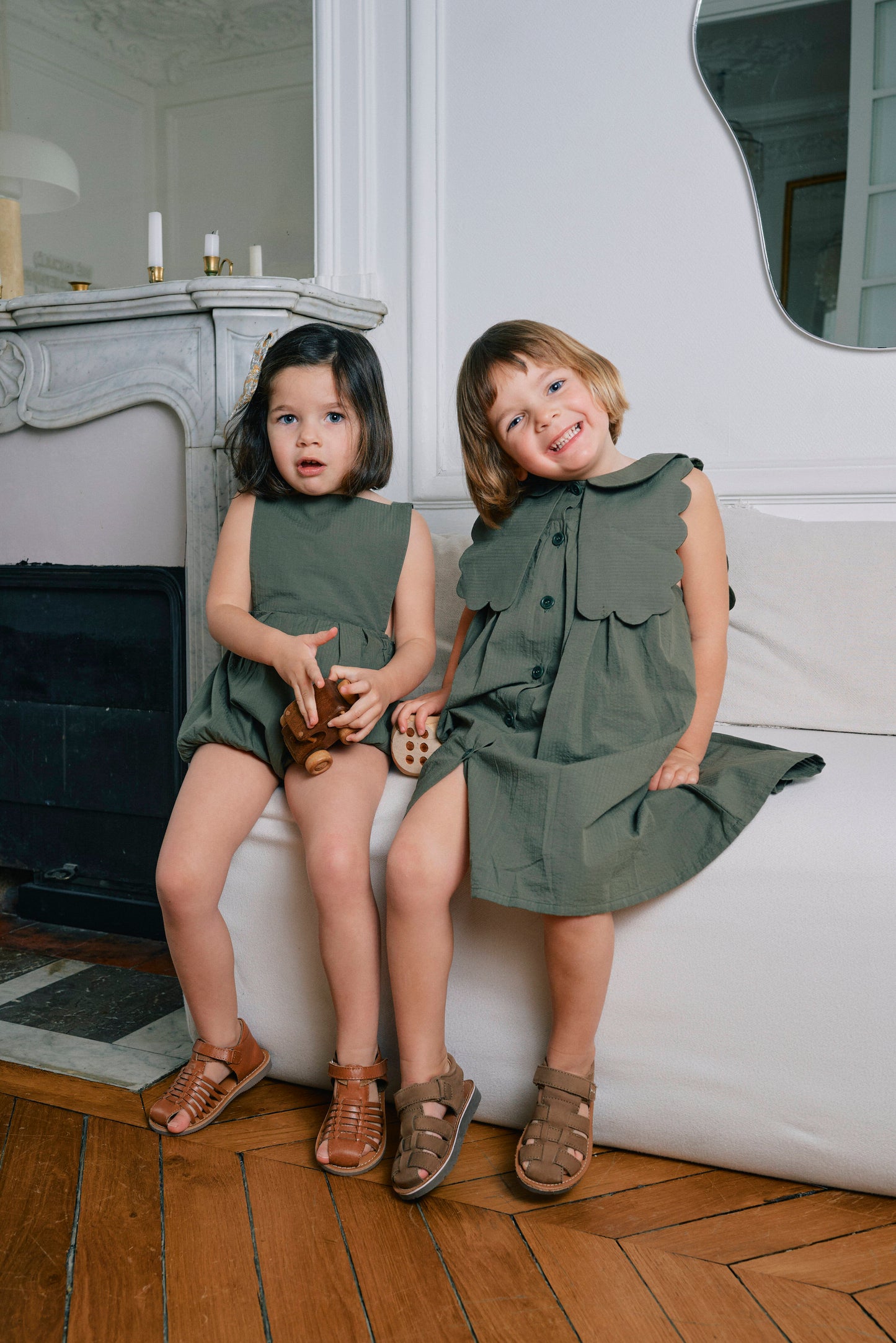 【ご予約終了】Maison Marelle|Romper MARAIS green seersucker
