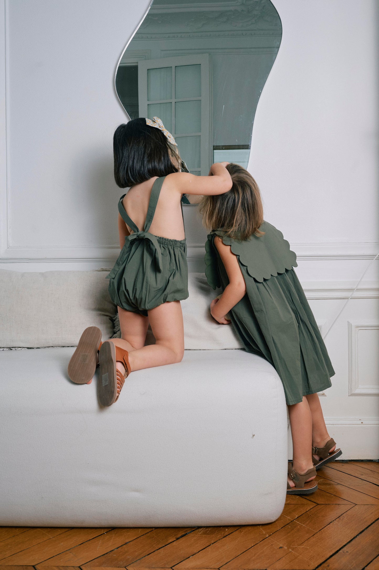 【ご予約終了】Maison Marelle|Romper MARAIS green seersucker