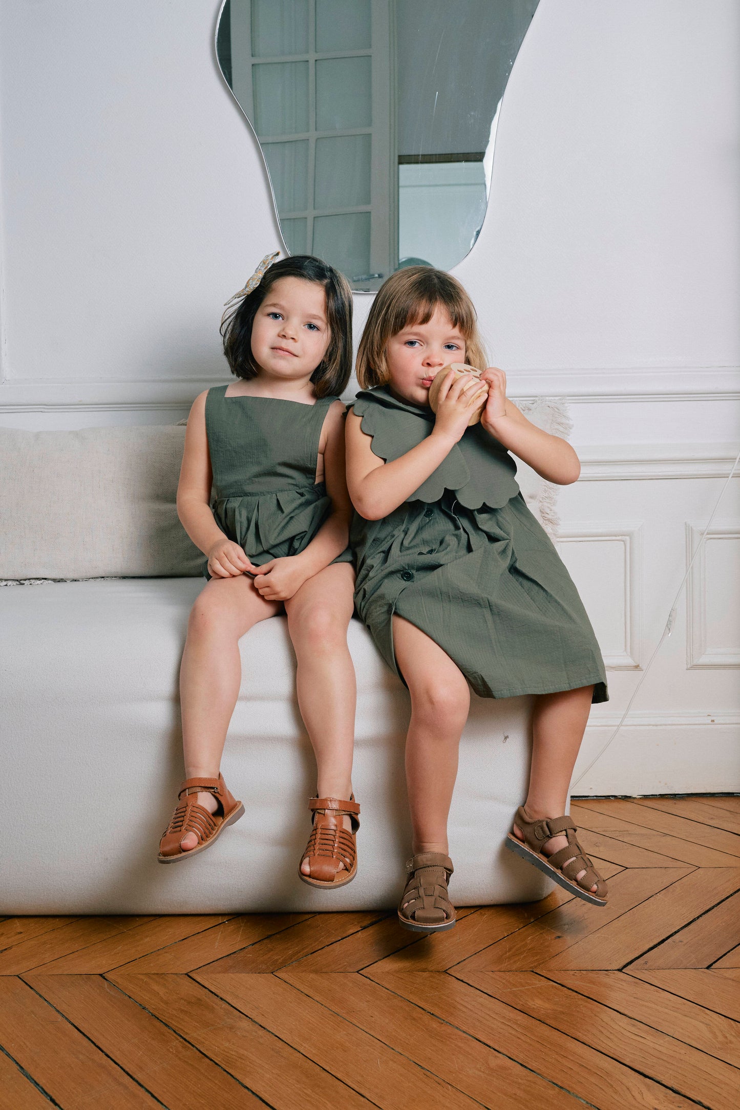 【ご予約終了】Maison Marelle|Romper MARAIS green seersucker