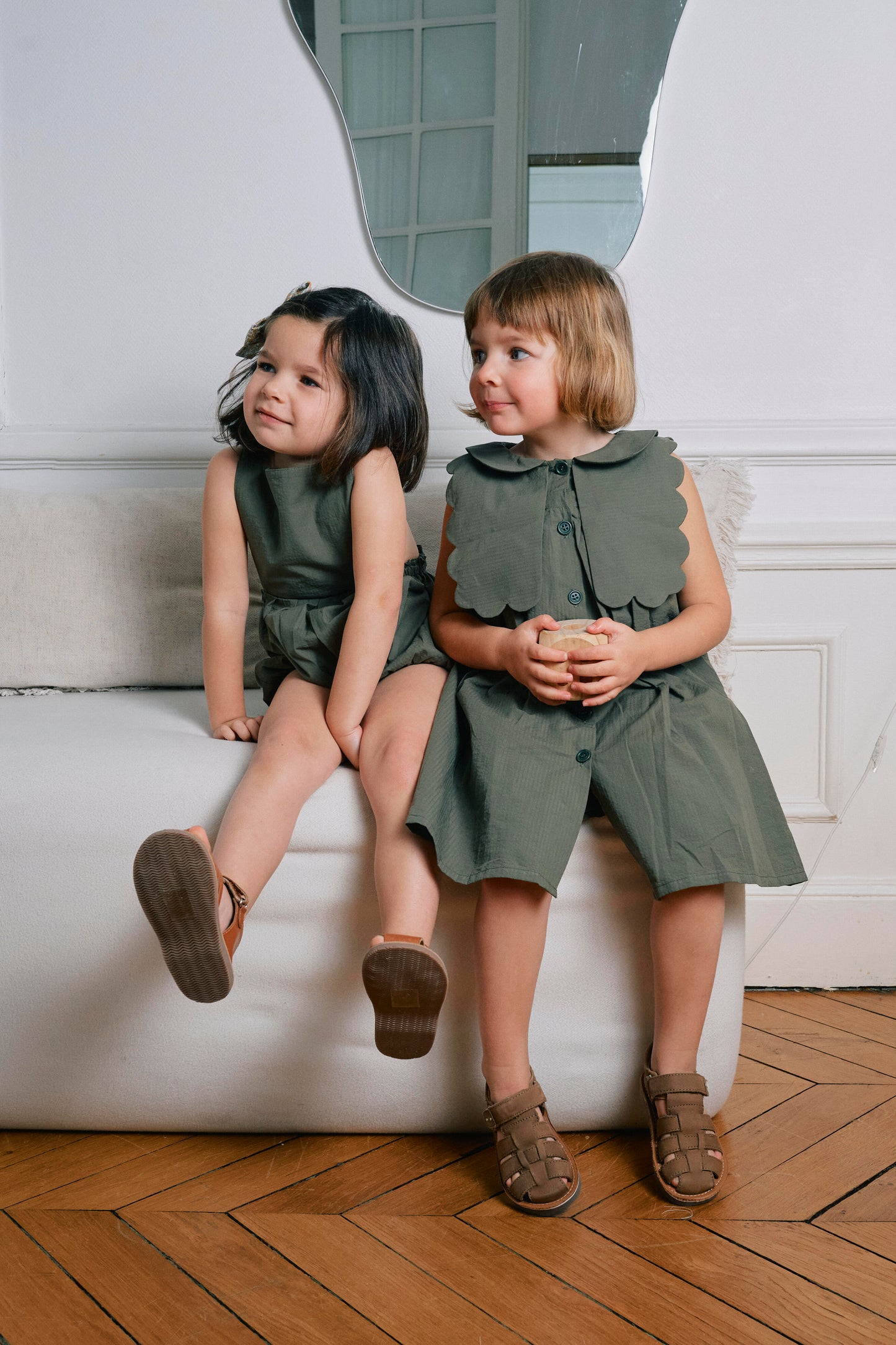 【ご予約終了】Maison Marelle|Romper MARAIS green seersucker