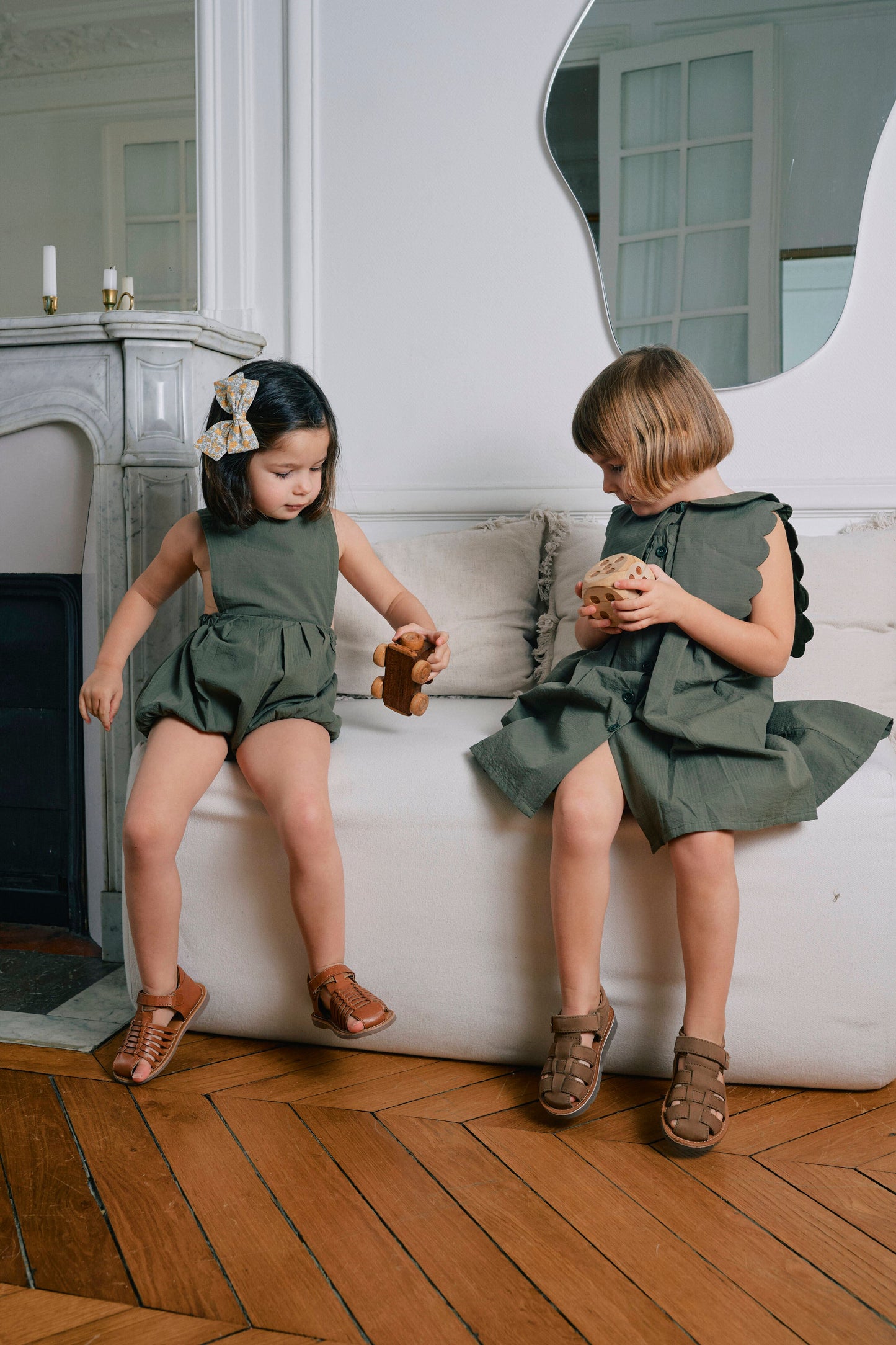 【ご予約終了】Maison Marelle|Romper MARAIS green seersucker