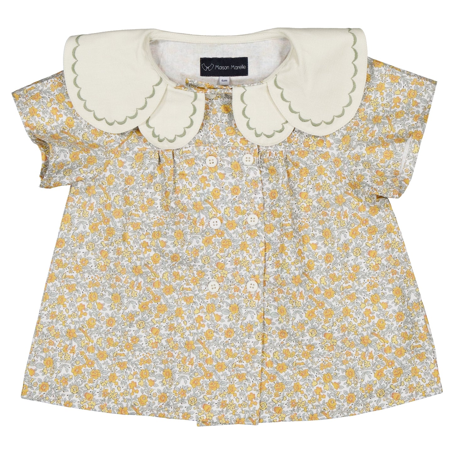 【ご予約終了】Maison Marelle|blouse NOLLET caramel & sage green flowers