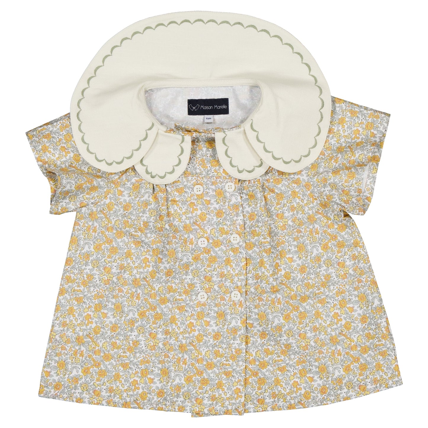 【ご予約終了】Maison Marelle|blouse NOLLET caramel & sage green flowers