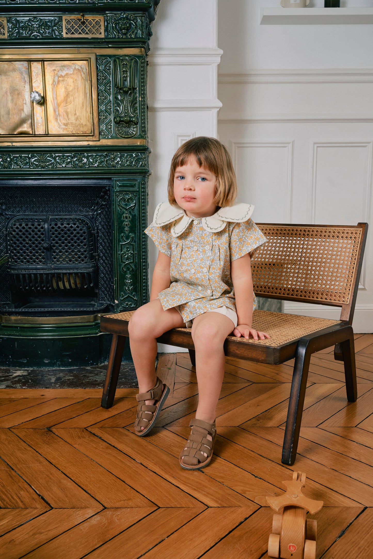 【ご予約終了】Maison Marelle|blouse NOLLET caramel & sage green flowers