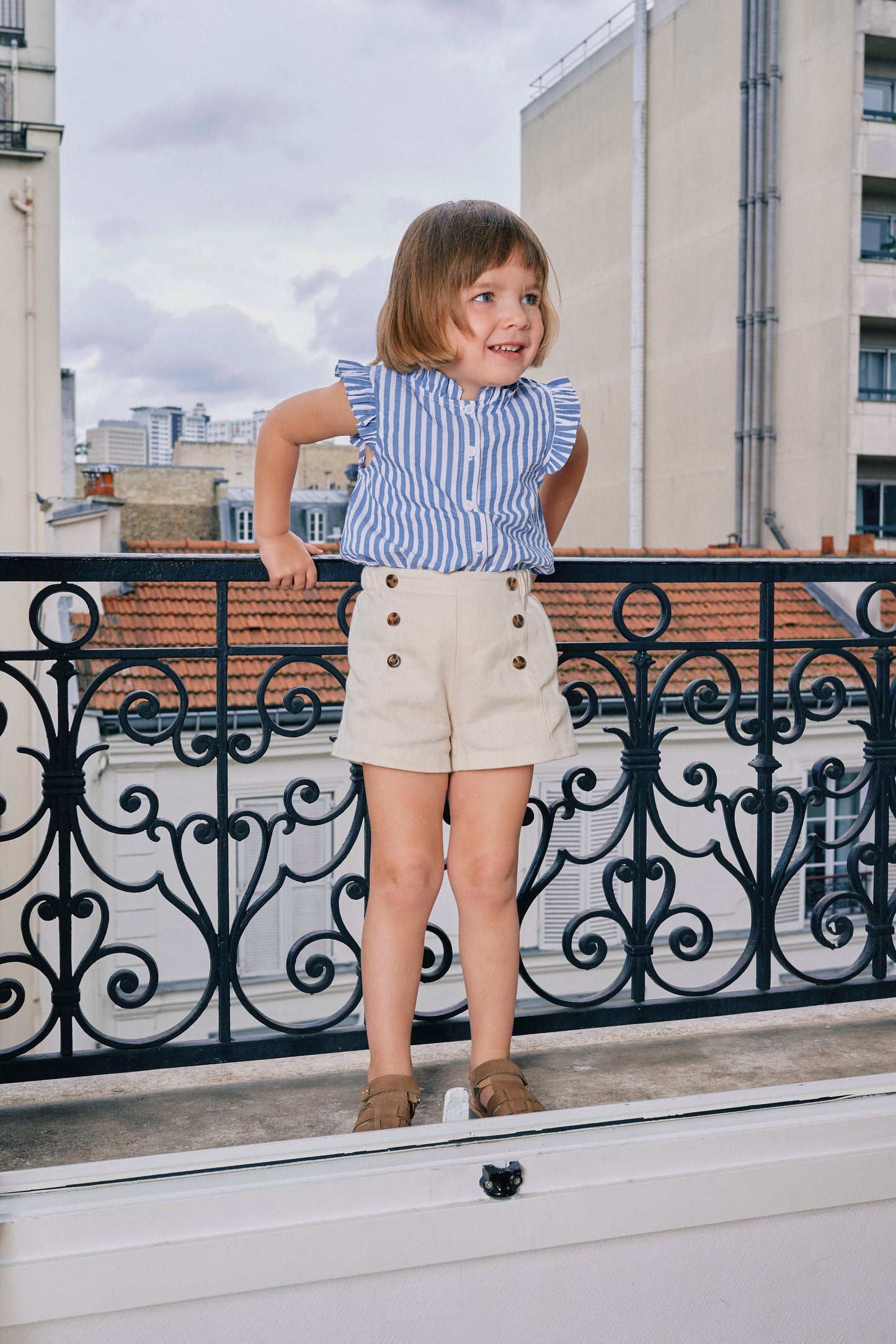 【ご予約終了】Maison Marelle｜Short SÈVRES - chalk chevron