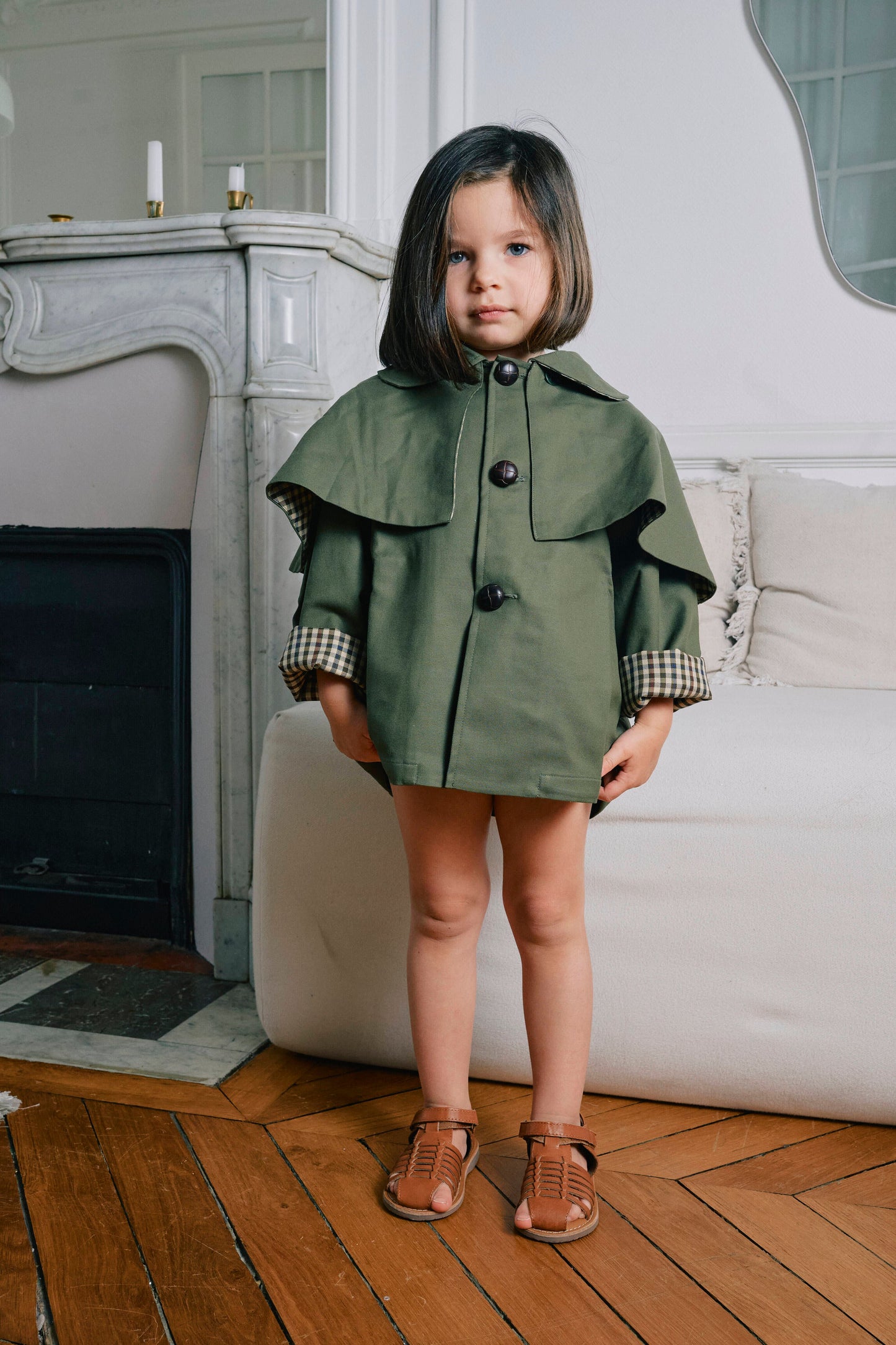 【ご予約終了】Maison Marelle｜Jacket AMOVIBLE cape SHERLOCK - kaki