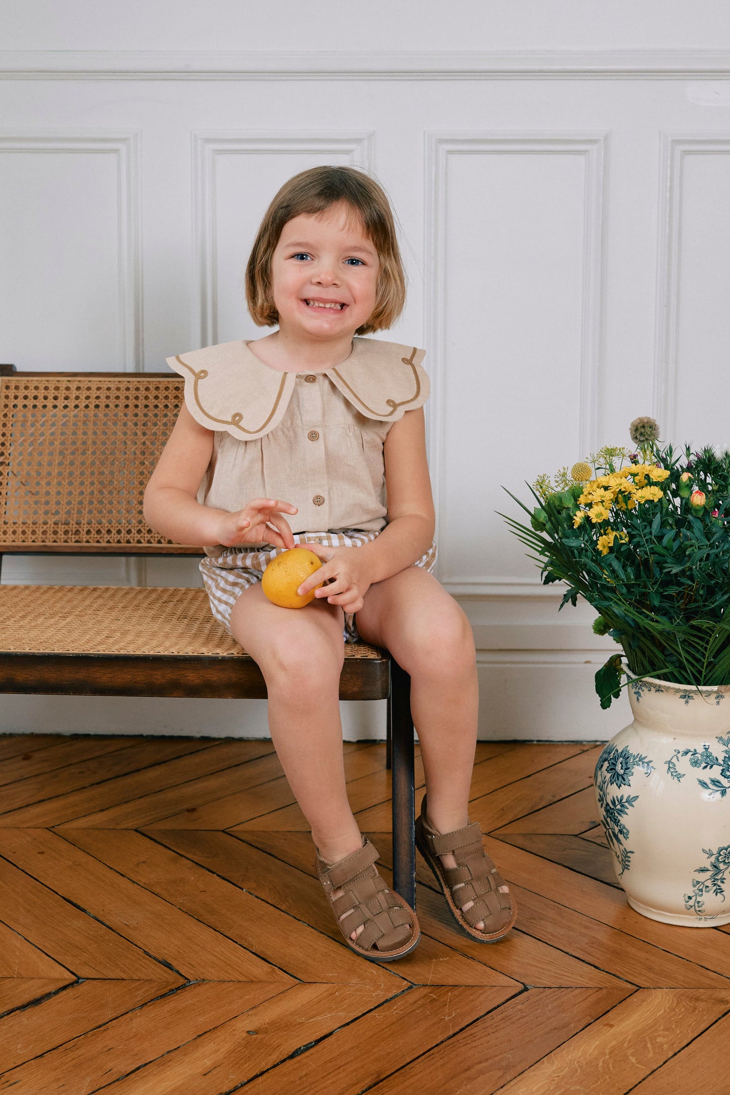 【ご予約終了】Maison Marelle｜Bloomer straps TERNES - check green& caramel