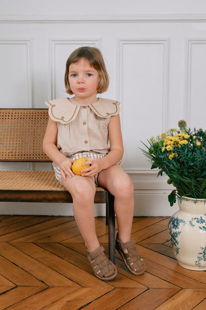 【ご予約終了】Maison Marelle｜Bloomer straps TERNES - check green& caramel