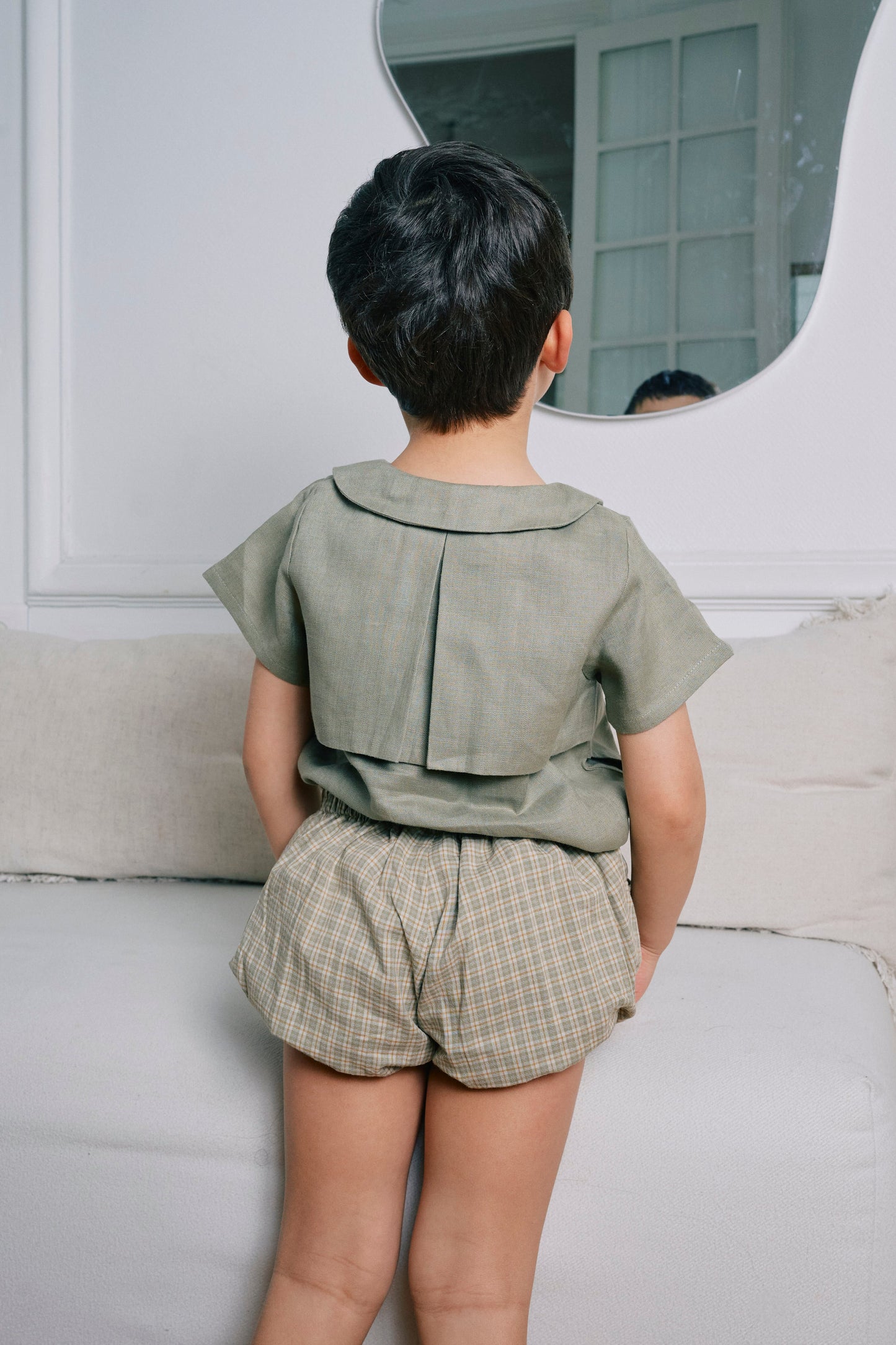 【ご予約終了】Maison Marelle｜Blouse BRANLY - linen green trench-coat