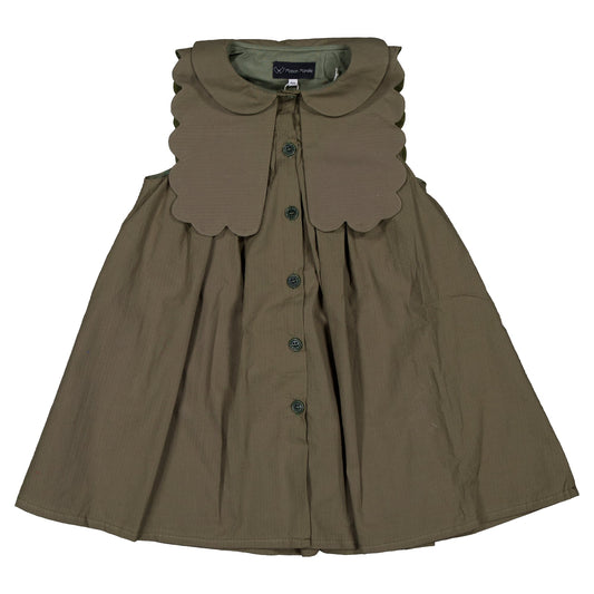 【ご予約終了】Maison Marelle｜Dress ELYSEE - green seersucker