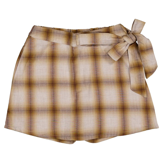【ご予約終了】Maison Marelle｜Skirt & short PLEYEL tartan honey & brown