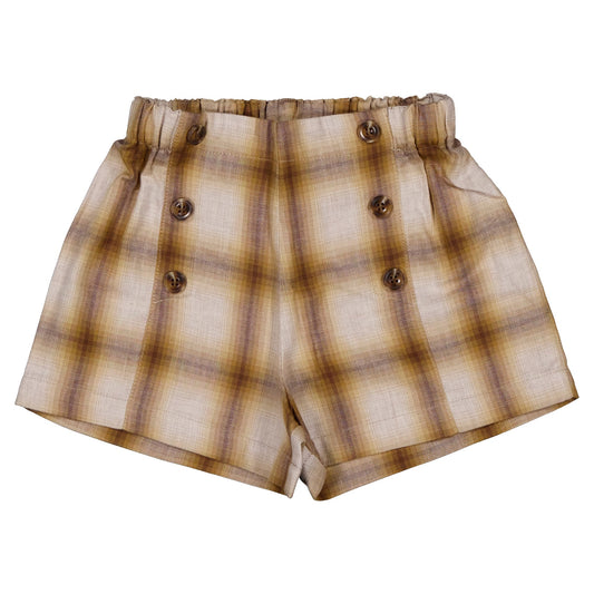 【ご予約終了】Maison Marelle｜Short SEVRES - tartan honey & brown