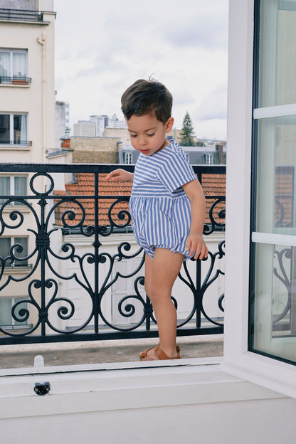 【ご予約終了】Maison Marelle｜Romper BOURSE - blue striped