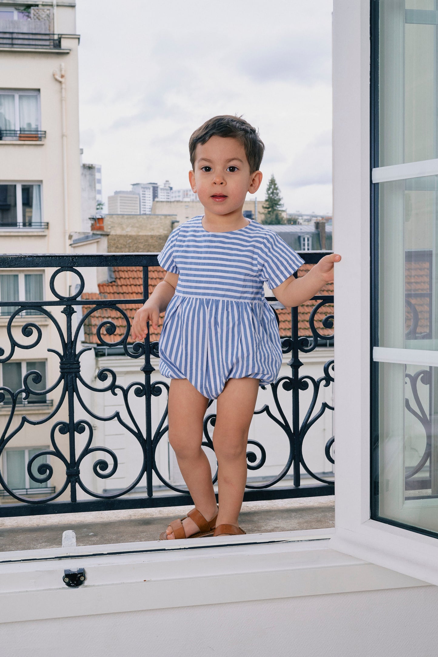 【ご予約終了】Maison Marelle｜Romper BOURSE - blue striped