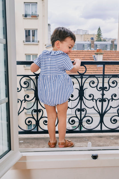 【ご予約終了】Maison Marelle｜Romper DUPLEIX - blue striped