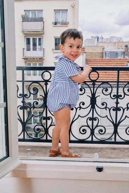 【ご予約終了】Maison Marelle｜Romper DUPLEIX - blue striped