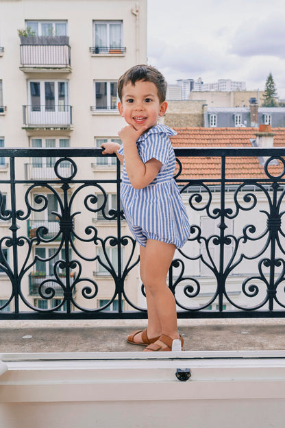 【ご予約終了】Maison Marelle｜Romper DUPLEIX - blue striped
