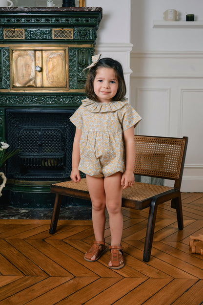 【ご予約終了】Maison Marelle｜Romper DUPLEIX caramel & green sage print