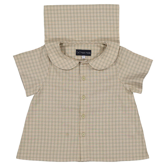 【ご予約終了】Maison Marelle｜Shirt MONCEAU - check green & caramel