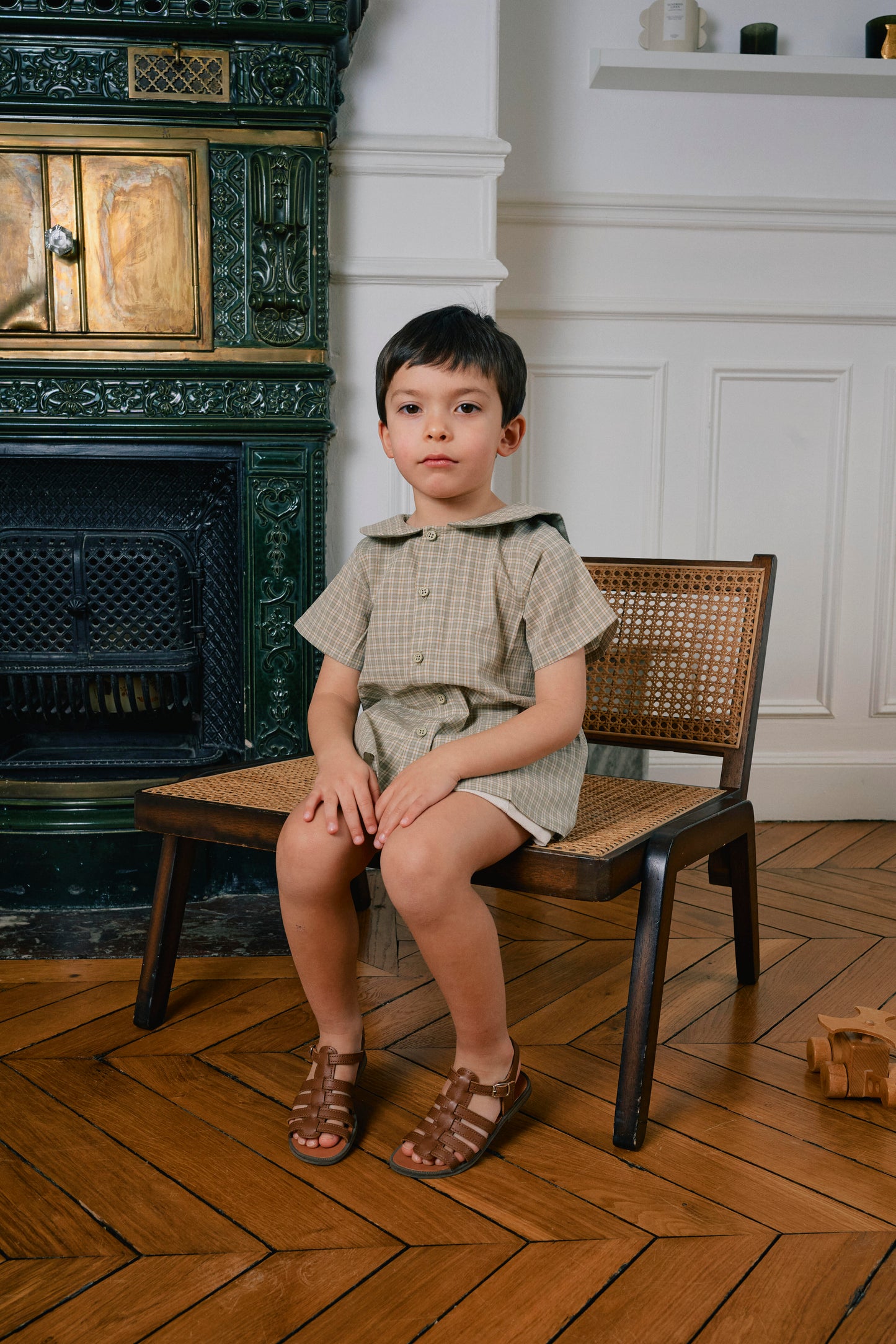 【ご予約終了】Maison Marelle｜Shirt MONCEAU - check green & caramel