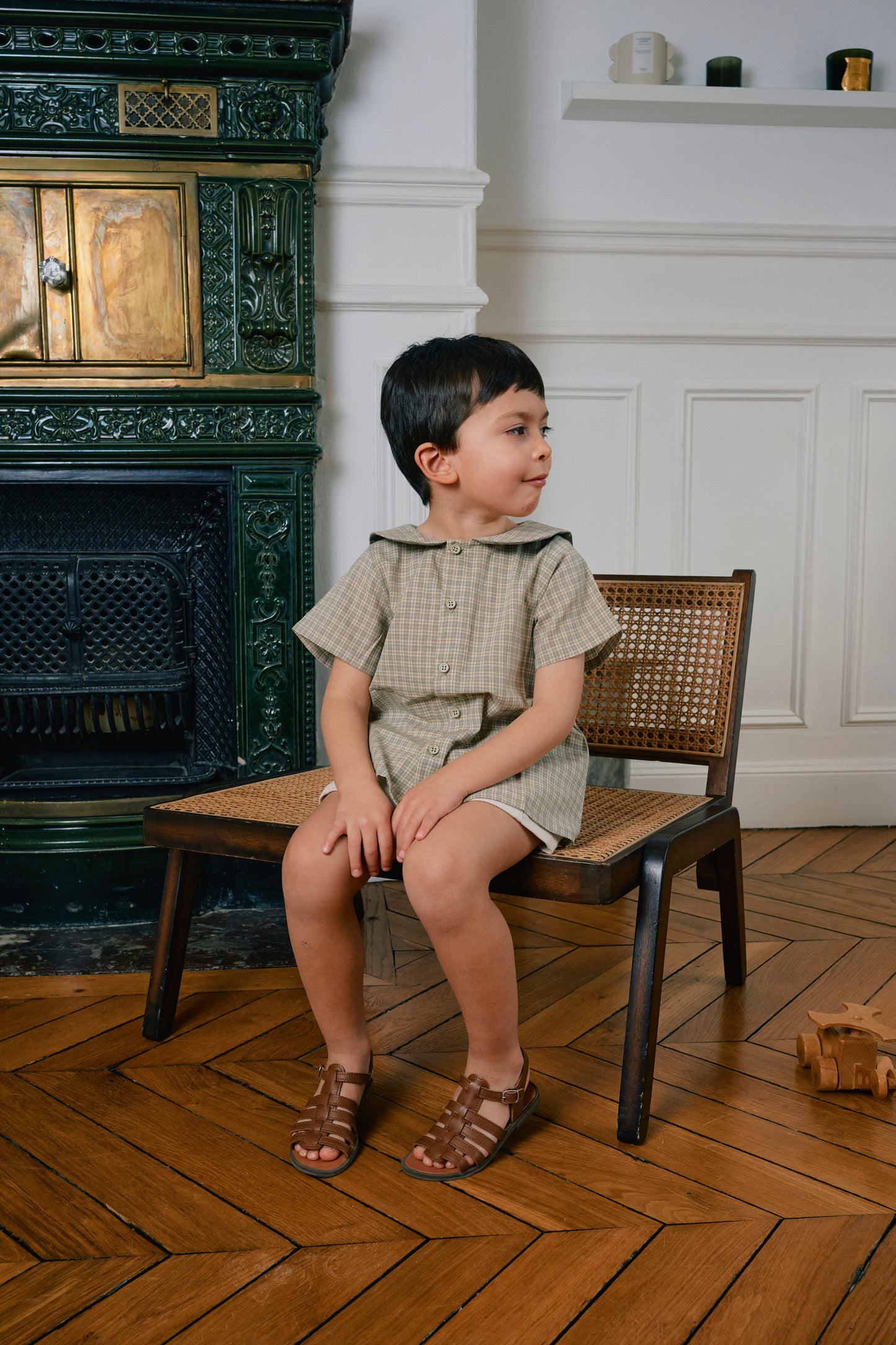 【ご予約終了】Maison Marelle｜Shirt MONCEAU - check green & caramel