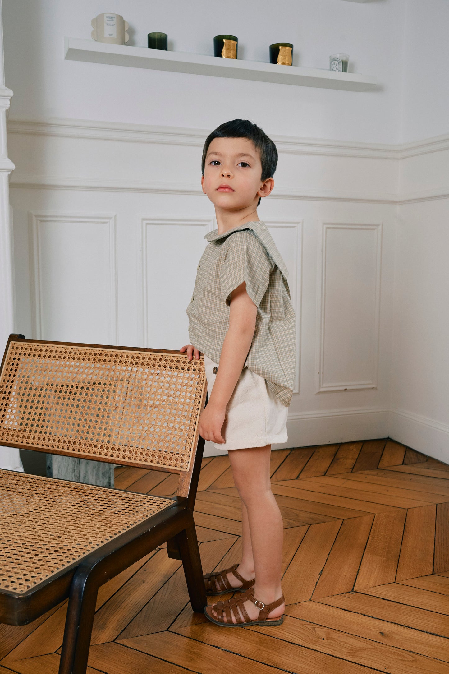 【ご予約終了】Maison Marelle｜Shirt MONCEAU - check green & caramel