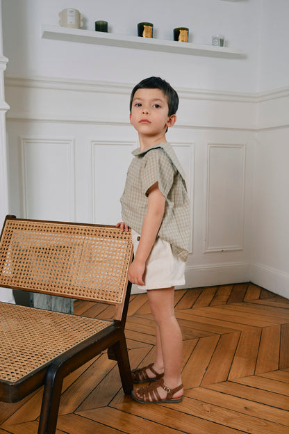 【ご予約終了】Maison Marelle｜Shirt MONCEAU - check green & caramel